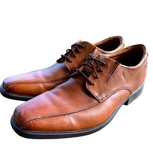 Clarks Collection Mens Tilden Walk Tan Leather Derby Shoes Size 9 M 261300957080